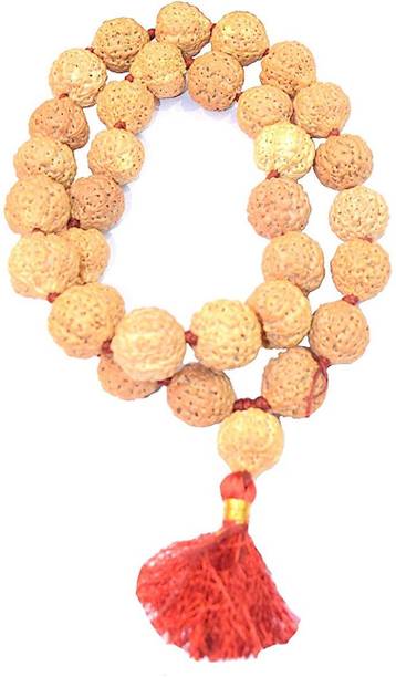 RUDRA DIVINE 7 Face 32 +1 Beads Energized Mahalaxmi Rudraksh Mala Wood Necklace Set