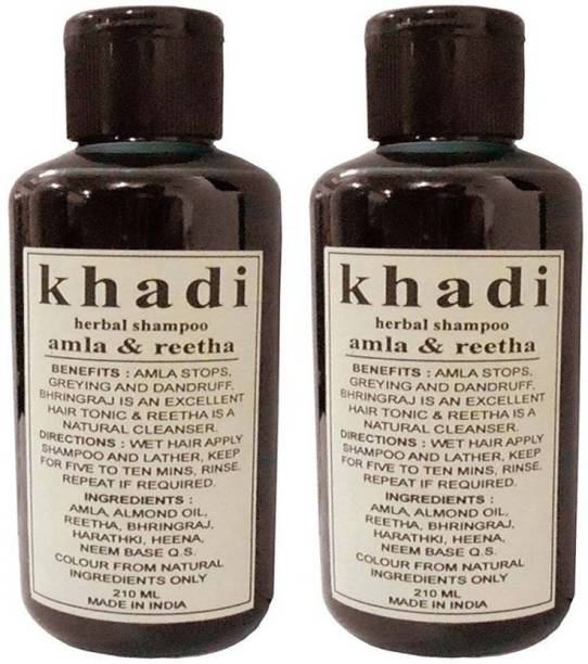 KHADI Herbal Amla & Reetha Shampoo-PAck of 2
