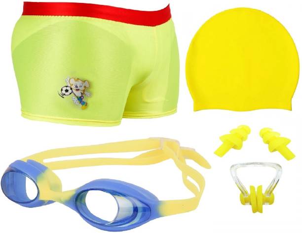 THE MORNING PLAY Swimming Costume for Kids Boys 8 To 11 Years Swimming Trunk CSK 1 Anti Fog Goggles Cap Swimming Kit