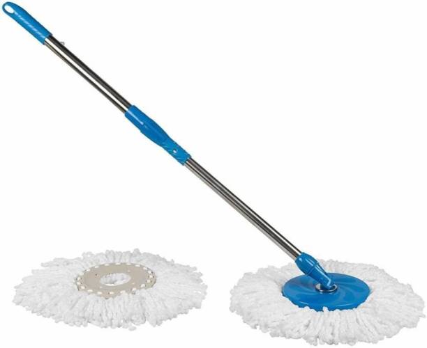 Nuestra Mop Rod Stick Stainless Steel with 2 Refill 360 Degree Rotating Pole String Mop