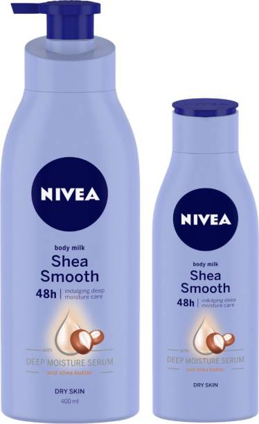 NIVEA Smooth Milk With Shea Butter Body Lotion 400 ml &120 ml Combo