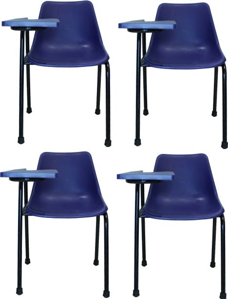 Finch Fox Plastic Student Chair with Writing Pad, Heavy Density Pipe, Anti Skid Buffer (Blue)-Set of 4 NA Study Arm Chair