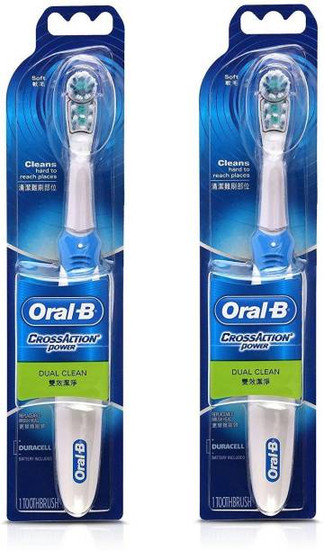 Oral-B Cross Action Battery Powered 2 Piece Combo Pack Electric Toothbrush