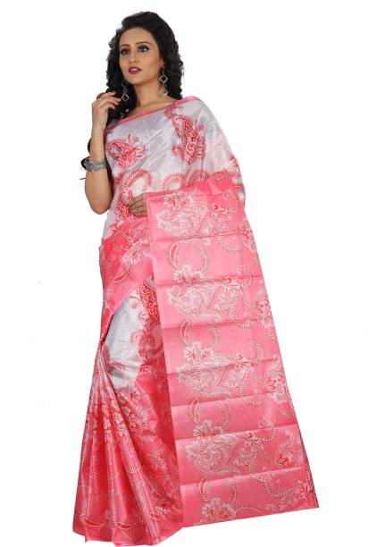 Printed Assam Silk Art Silk Saree Price in India
