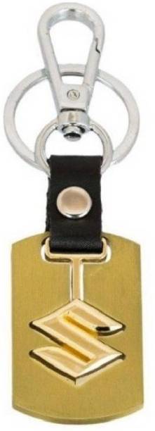 H&S Designer Studio Metal Swinging Logo Locking Key Chain - Golden) Key Chain