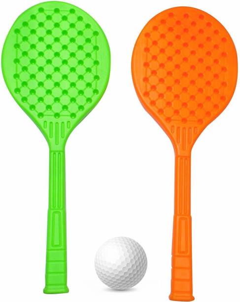 KREDZSTAY New Arrival Sport Accessories for Kids, Table Tennis Badminton Plastic Racquet Set with Ball Pack of 1 (Big)- Multi Color Badminton