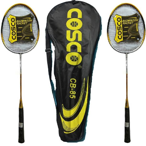 COSCO CB-85 (Pair) Yellow Strung Badminton Racquet