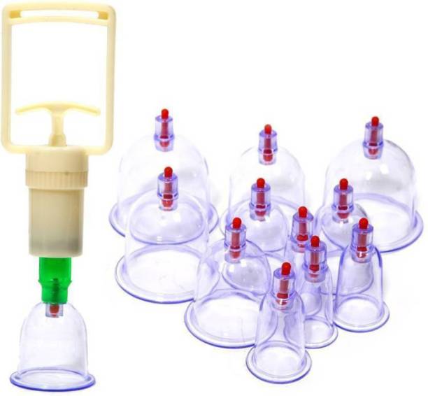 ROBMOB VCM-14 ®Health Care Product Vaccum Cupping Kit - Set of 12 Pieces Massager (Transperent) Massager (White) Massager