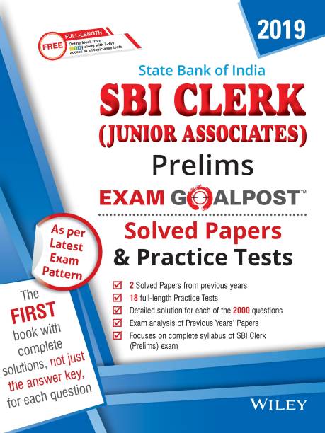 Wiley's State Bank of India (SBI) Clerk (Junior Associates) Prelims Exam Goalpost Solved Papers