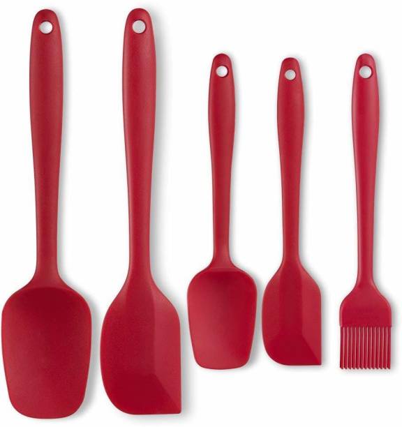 Ramkuwar Silicone Spatula Set 5-Piece - 500ÂºF Heat-Resistant 5 Black Red Kitchen Tool Set