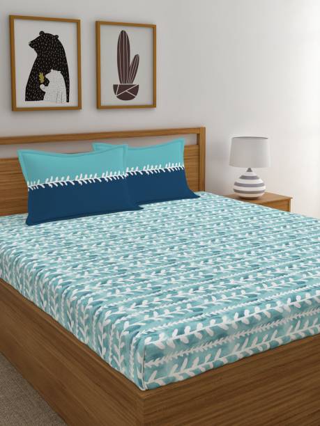 TRIDENT 120 TC Cotton Queen Printed Flat Bedsheet