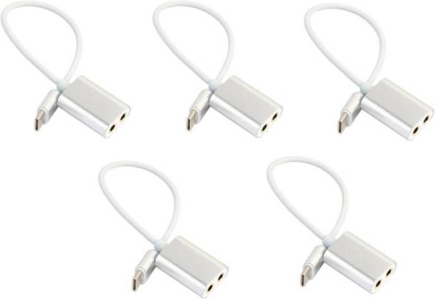 BLENDIA Silver Sets of 5 Type C To 1x2 3.5mm Phone Converter