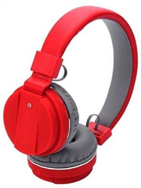 Meraki Wonder SH-12 Headphone with FM|SD Card Slot|music|calling-RED Bluetooth Headset