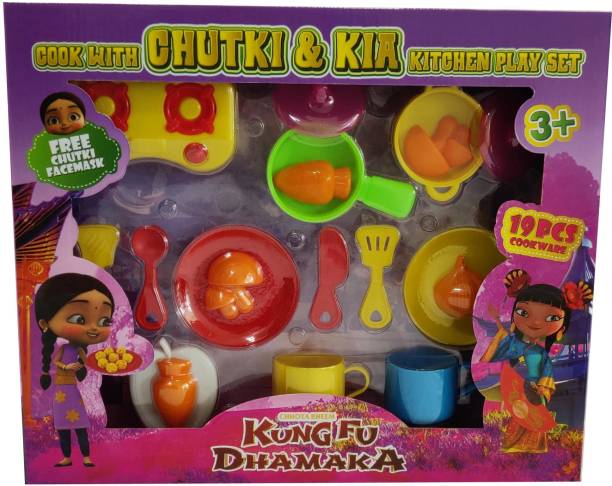 CHHOTA BHEEM Kung Fu Dhamaka Chutki and Kia Kitchen Set - 19 pcs