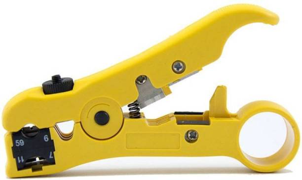 Inditrust Rocket Stripping Tool Universal Adjustable Coaxial Cable Stripper with the cutting Blade Manual Crimper