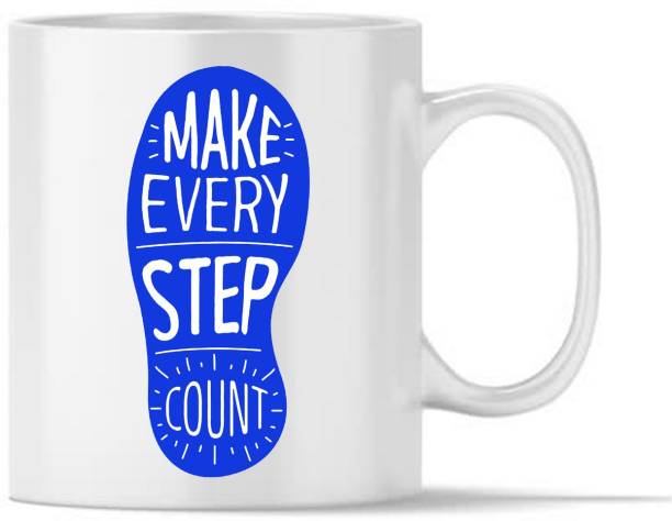RADANYA Make Every Step Count Gift Coffee Tea Cup Funny Cup WMUG038 Ceramic Coffee Mug