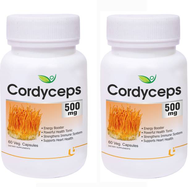 BIOTREX NUTRACEUTICALS Cordyceps 500mg - 60 Veg Capsule Pack Of 2