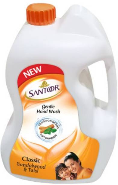 santoor Gentle Classic Sandalwood and Tulsi Handwash Hand Wash Bottle