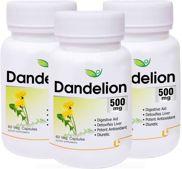 BIOTREX NUTRACEUTICALS Dandelion 500mg - 60 Veg Capsule, Pack Of 3