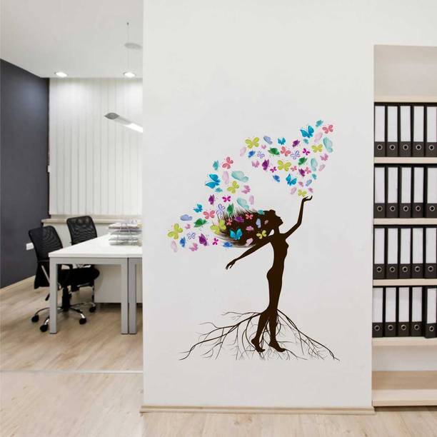 Top girl wallpaper cheap price 5stars Flipkart in India 82 Flipkart SmartBuy Wall Decals ' Fantasy Girl n Butterflies ' Wall Stickers Large Wall Sticker