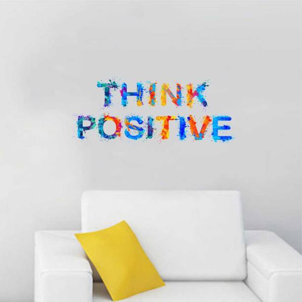 Flipkart SmartBuy Wall Decals ' Think Positive ' Wall Stickers (PVC Vinyl,Multicolour) Large Self Adhesive Sticker