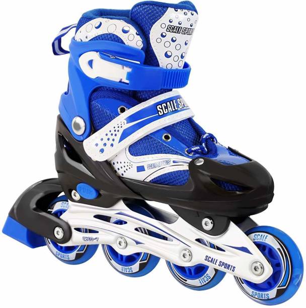 Authfort Inline Skates Size Adjustable All Pure PU Wheels it has Aluminum-Alloy which is Strong with LED Flash Light on Wheels In-line Skates In-line Skates - Size 7-10 UK