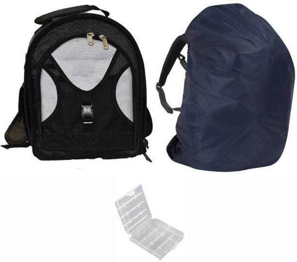 Priyam DSLR SLR Camera Lens Shoulder Backpack rain cover and 5 memory card box  Camera Bag