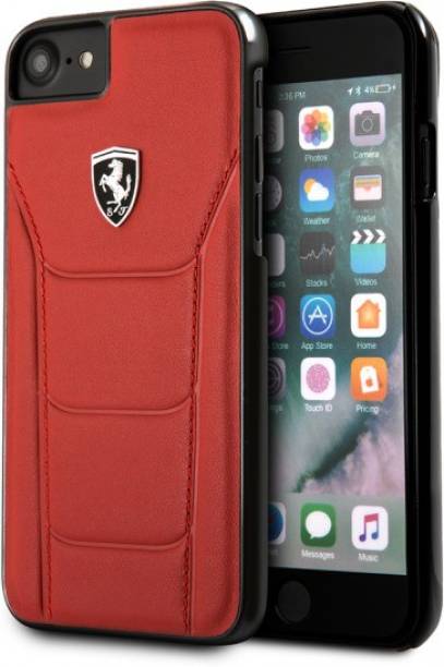 Ferrari Back Cover for iPhone 7/ iPhone 8 Official 488 GTB Logo Double Stitched Dual-Material Pure Leather Case