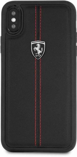 Ferrari Back Cover for iPhone X Vertical Contrasted Stripe - Material Heritage Hard Case