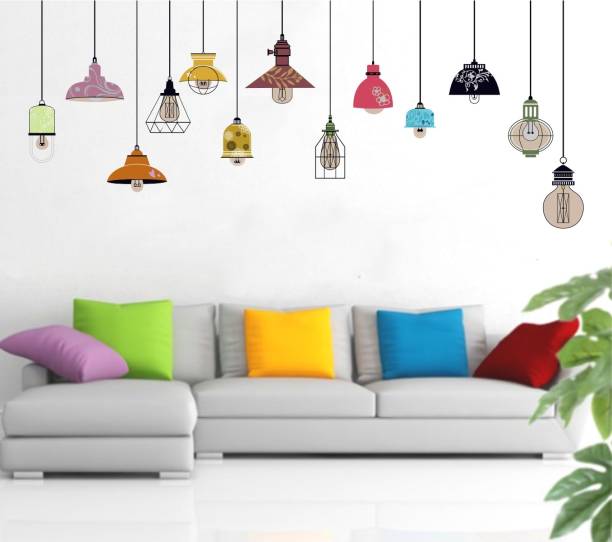 Decal O Decal 60 cm Wall Decals ' Hanging Lamps ' Wall Stickers (PVC Vinyl,Multicolour) Self Adhesive Sticker
