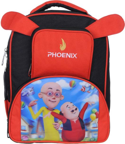 Pheonix school bag motu patlu Digital Printed School Bag Pink Waterproof School Bag for kids Waterproof School Bag