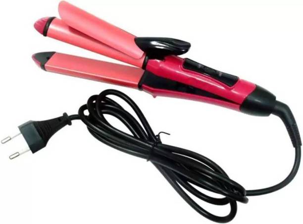 RTAD Professional Hair Curler And Hair Straightener Hair Straightener (Pink) Hair Curler
