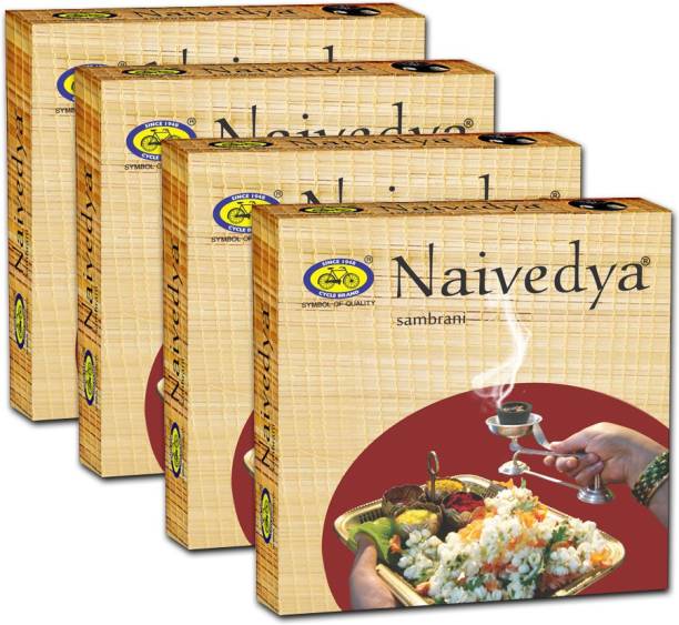 Cycle Om Shanthi Naivedya Sambrani with Resin, Benzoin Fragrance - Pack Of 4