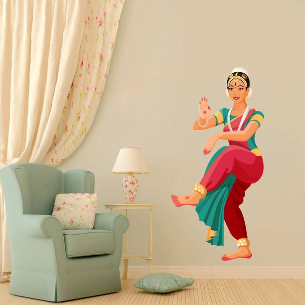 Top girl wallpaper cheap price 5stars Flipkart in India 43 creatick Studio Wall Sticker for Living Room -Bedroom - Office - Home Decor |Traditional Dancing indian girl Wall Stickers (73Cm X 27Cm) Medium Self Adhesive