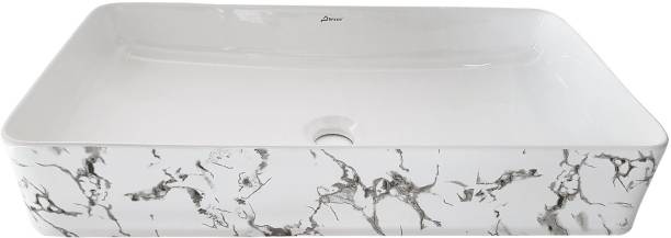 Brizzio Designer White Grey Ceramic Wash Basin 100 Table Top Basin