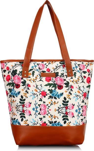 Women Beige, Brown Tote - Extra Spacious Price in India