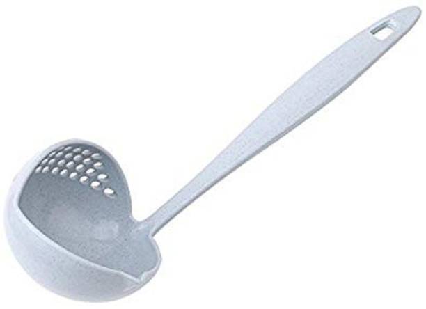 Modone ÃÂ Eco-Friendly 2 in 1 Soup Spoon Long Handle Creative Porridge Spoons with Filter Dinnerware CookingÃÂ 1 pcs (760) (Blue) Plastic Soup Spoon