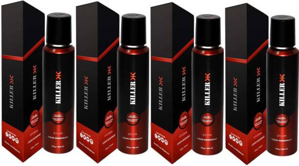 KILLER Storm - Pack of 4 (150ml Each) Deodorant Spray  -  For Men & Women