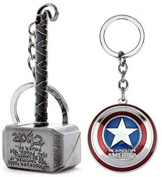 BORING NEW-01 Captain America Shield & Hammer Av.enger Endgame Key Chain