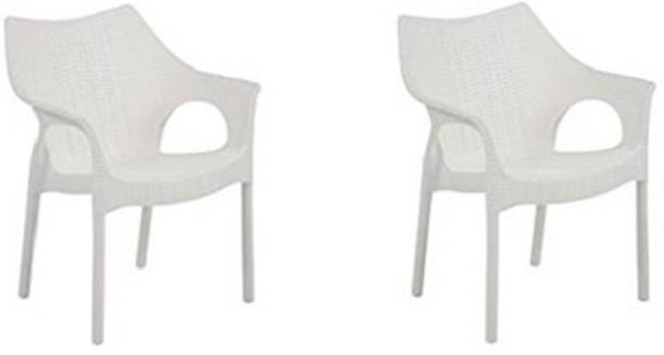 Supreme Cambridge Set of 2 Chairs, Milky White Plastic Cafeteria Chair