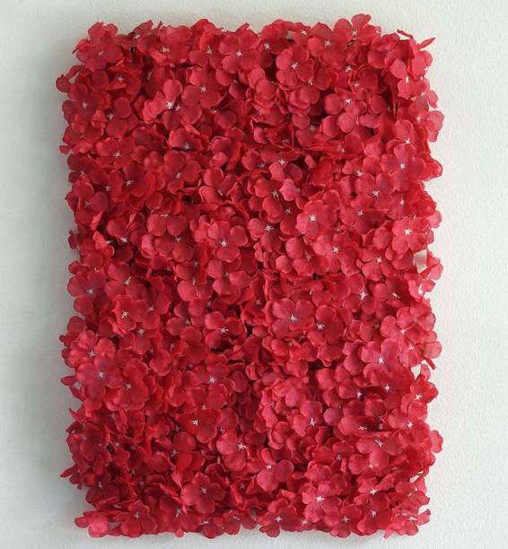 TIED RIBBONS Artificial Hydrangea Flower Panels for Table Decoration for Birthday Party Red Assorted Artificial Flower