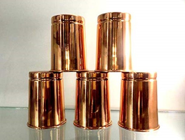 Copper 300ml 100%Hammered Drinking Glass Cup Tumbler  4 PCS