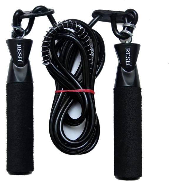 Resh Black adjustable Ball Bearing Skipping Rope