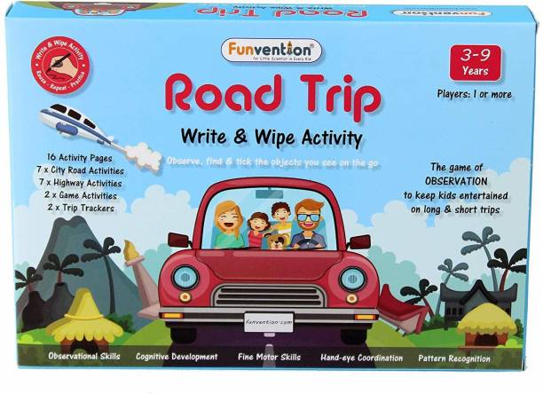 FUNVENTION Write and Wipe Activity Sheets - Observational Educational Game on The go