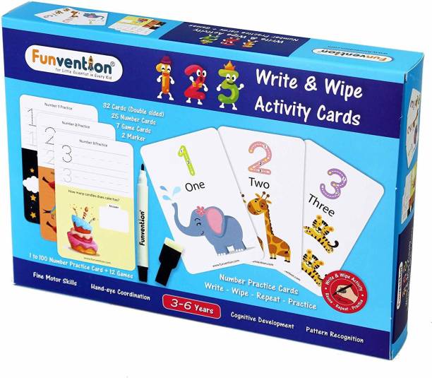 FUNVENTION Educational Game 123 Numbers Write and Wipe