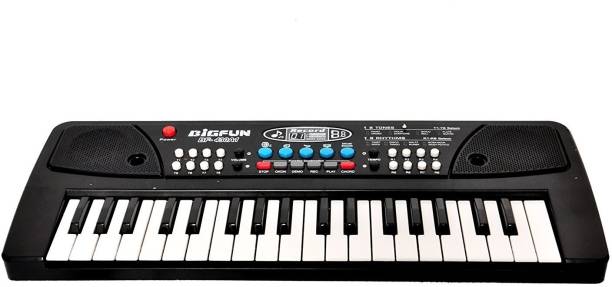 Kidz N Toys 37 Key Piano Keyboard Toy with DC Power Option, Recording and Mic