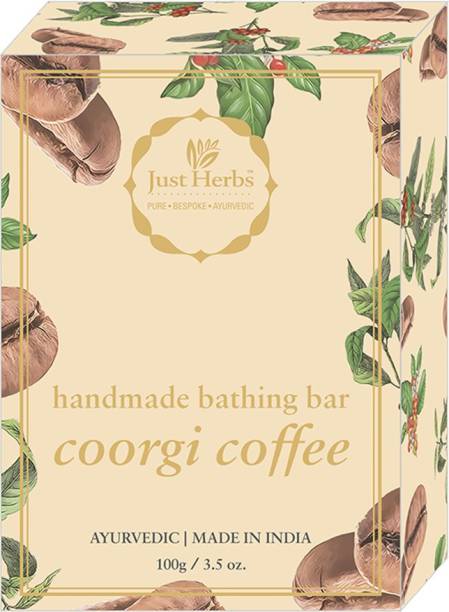 Just Herbs Coorgi Coffee Bathing Bar Soap For Skin Cleansing & Moisturizing