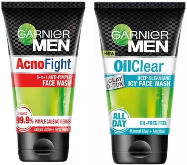Garnier Men Men Acno Fight Anti-Pimple & New Oil Clear Deep Cleansing Icy  Face Wash