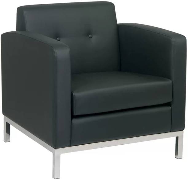 Lakdi - The Furniture Co. Elegent Cushioned Lounge Sofa with SS Legs Leatherette Living Room Chair