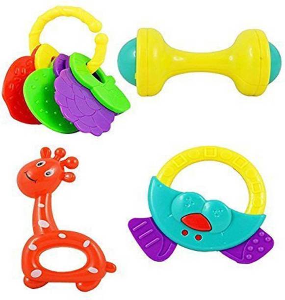 JAYNIL ENTERPRISE Baby Rattle 4 pcs Toy Set Rattle (Multicolour) Rattle